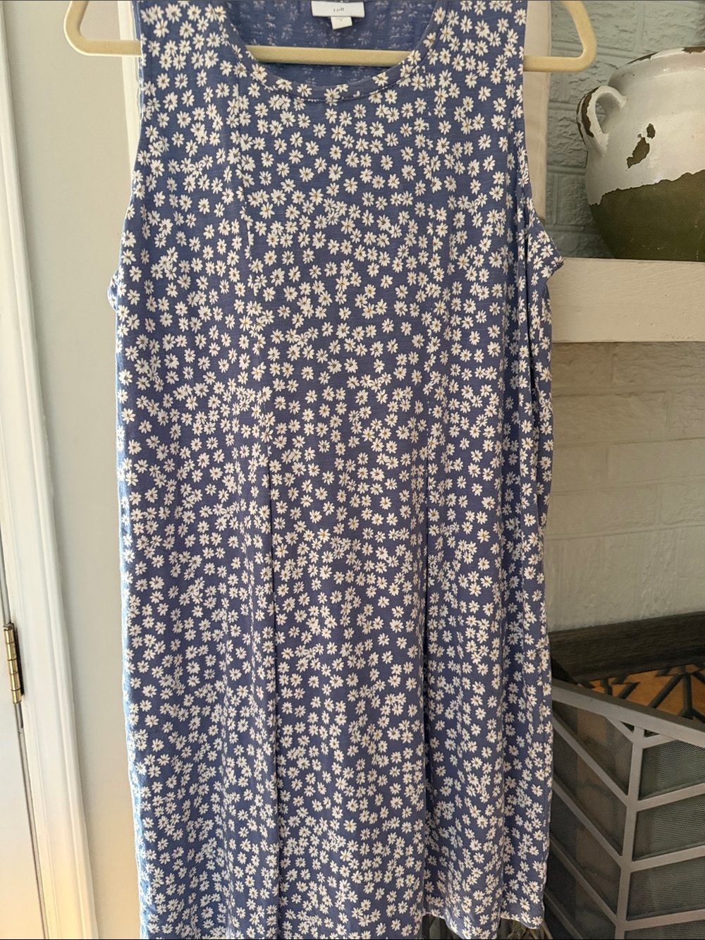 J. Jill Blue Daisy Print Sleeveless Dress 👗 Large  💐 - Picture 12 of 12